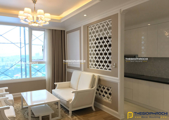 thi công phào chỉ tường nhựa ps màu trắng pw-l65